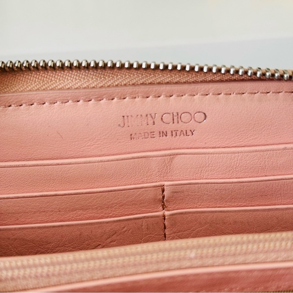 Jimmy Choo Star Studded Pink Leather Zip Around Wallet - Picture 13 of 15